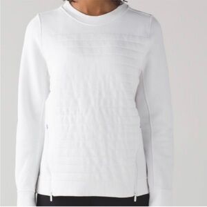 Lululemon Women’s Size 8 Fleece Be True Quilted Crewneck Sweater White Active